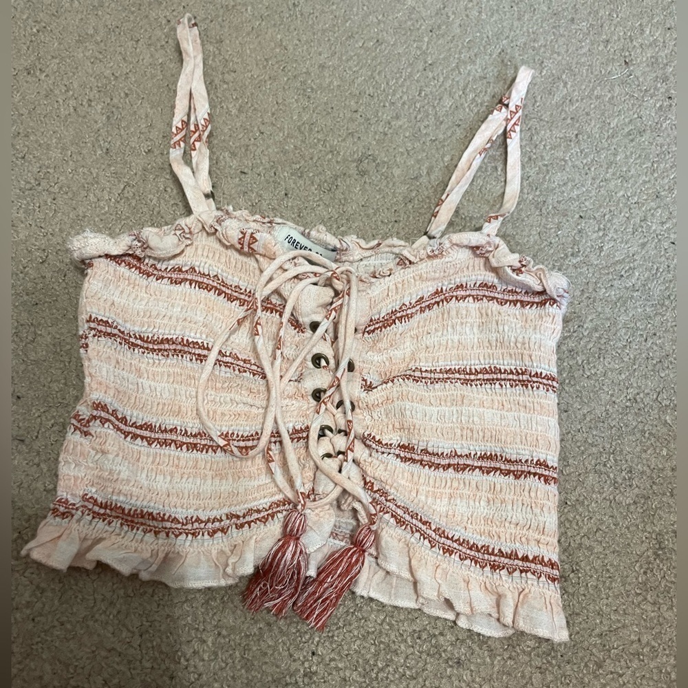 Forever 21 Pink and dark red crop top size small